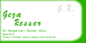 geza resser business card